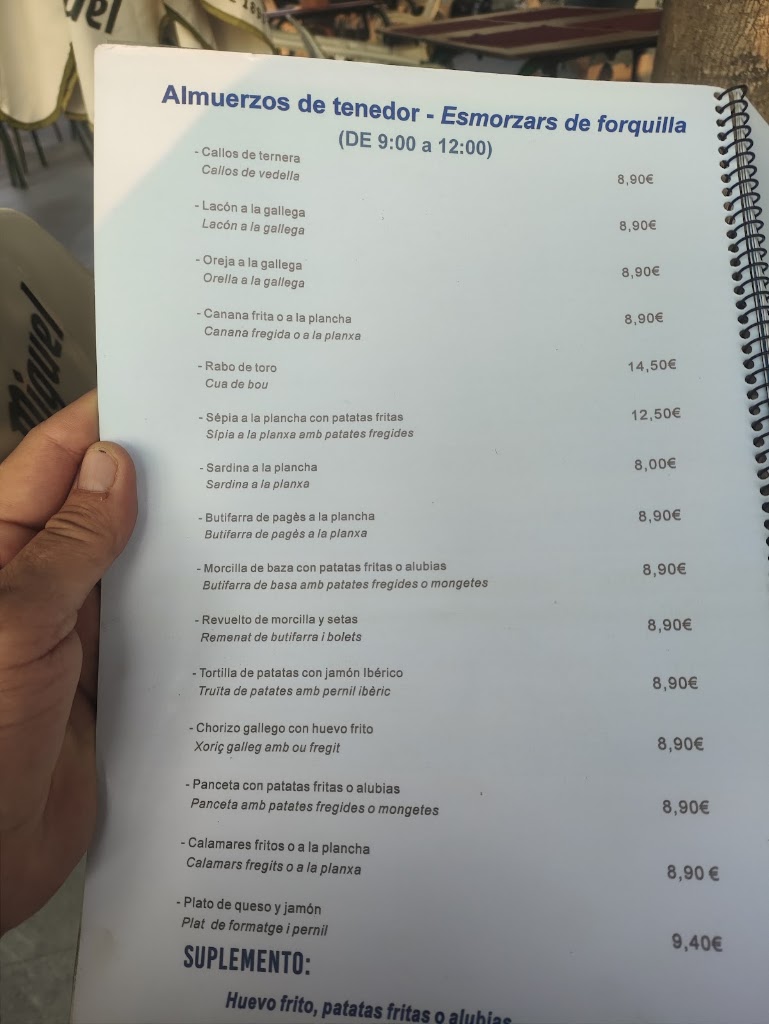 Restaurant Roda — Carta