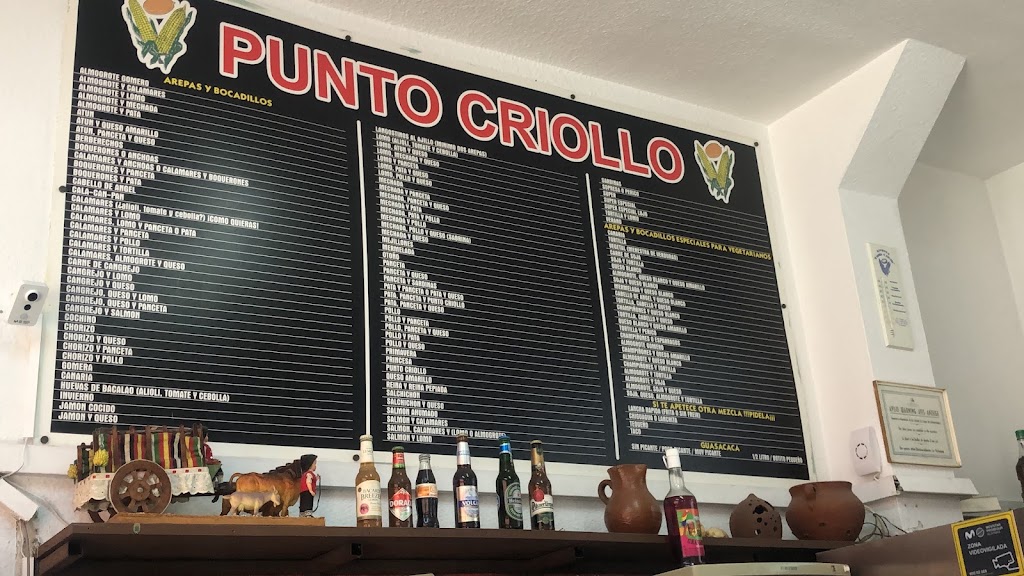Restaurante Arepera Punto Criollo — Carta