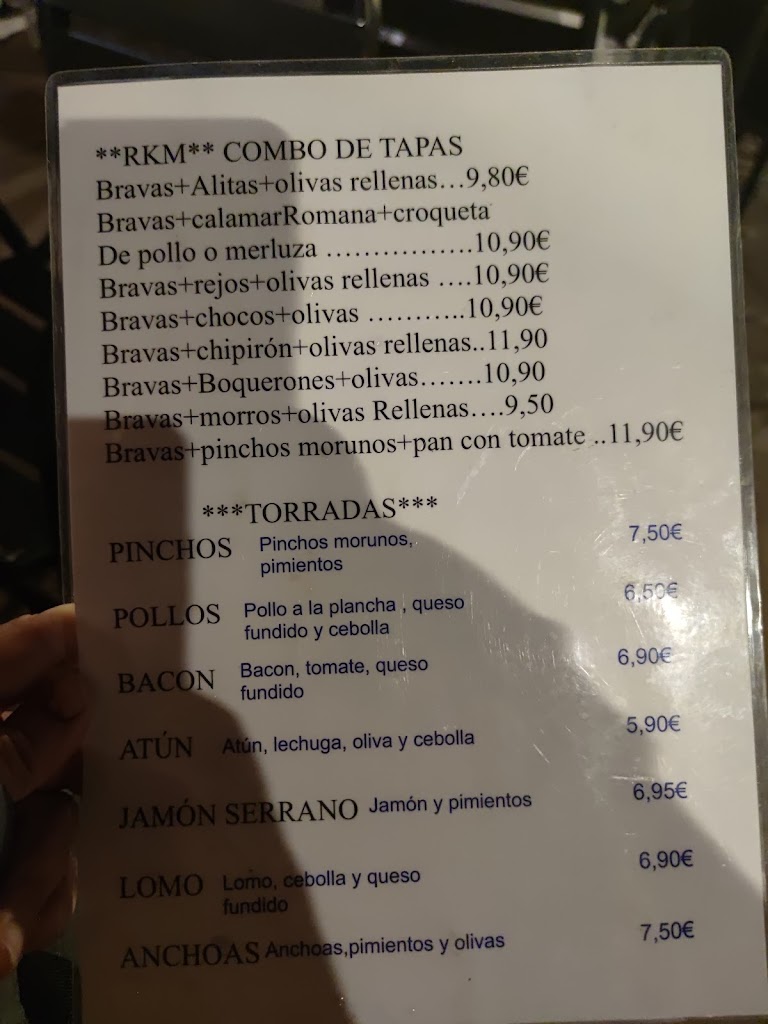 Bar Cafeteria Mr. K — Carta