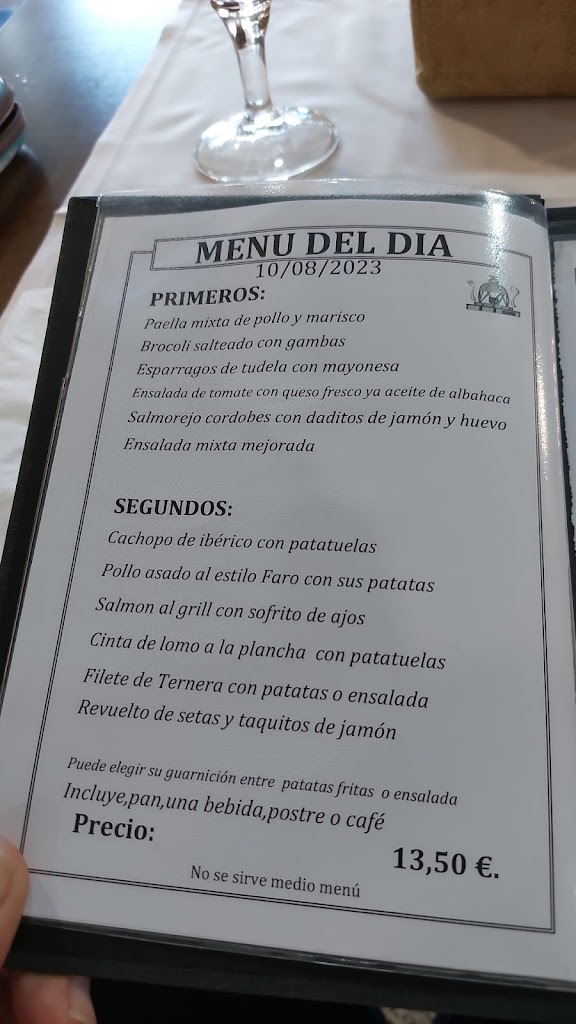 Restaurante Faro de Luarca — Carta