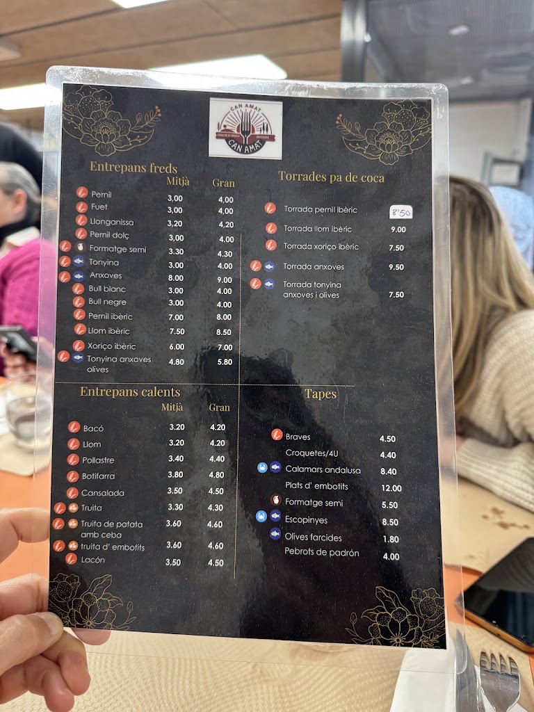 CAN AMAT ESMORZARS DE FORQUILLA — Carta