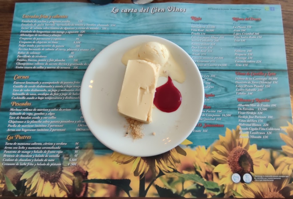 Restaurante Cienvinos — Carta