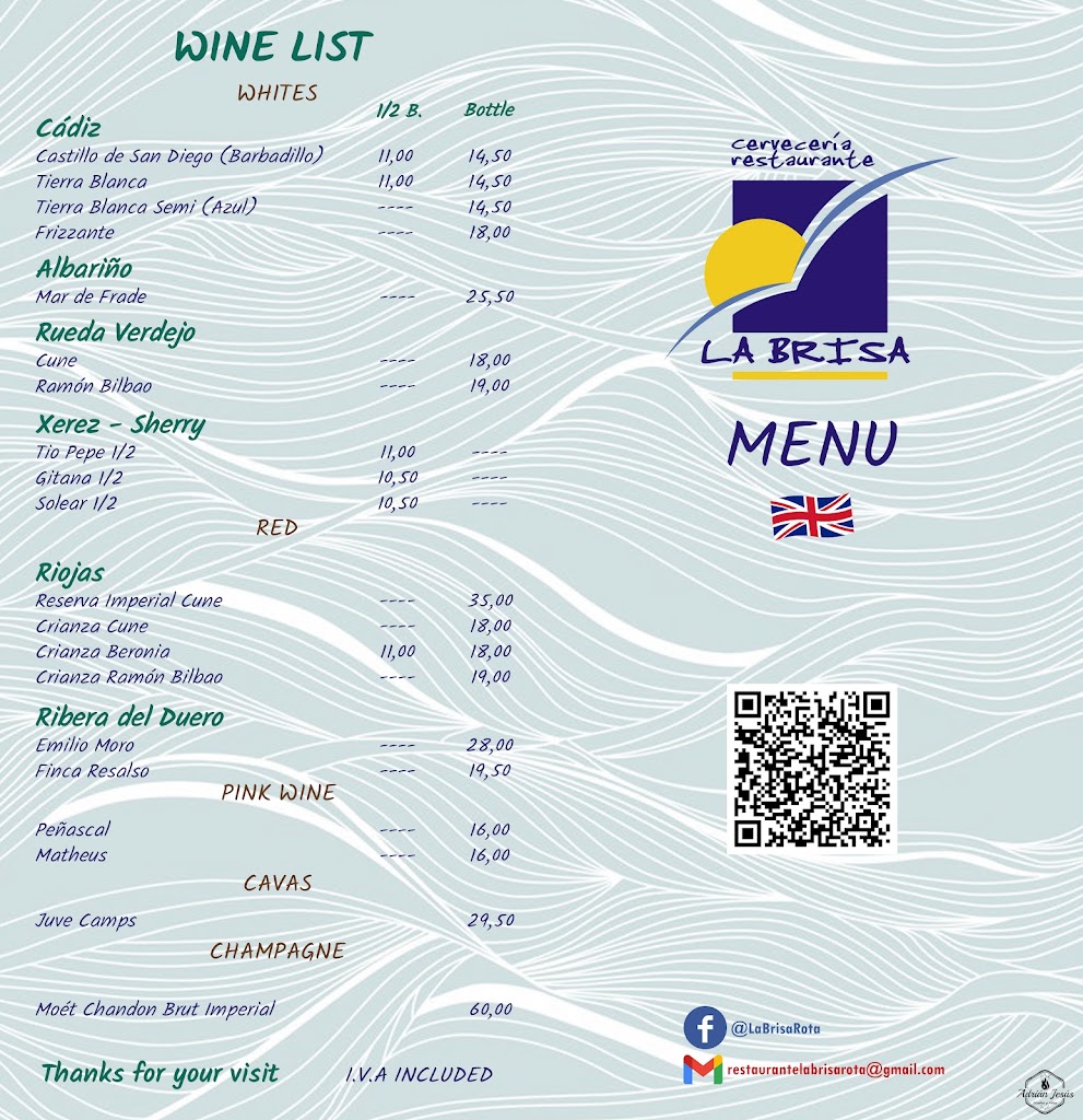 Cerveceria Restaurante La Brisa — Carta
