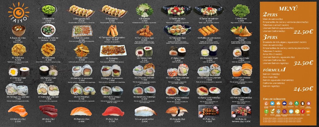 Taiyo Sushi Restaurant japones — Carta