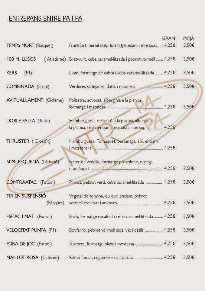 Entrepa i pa — Carta
