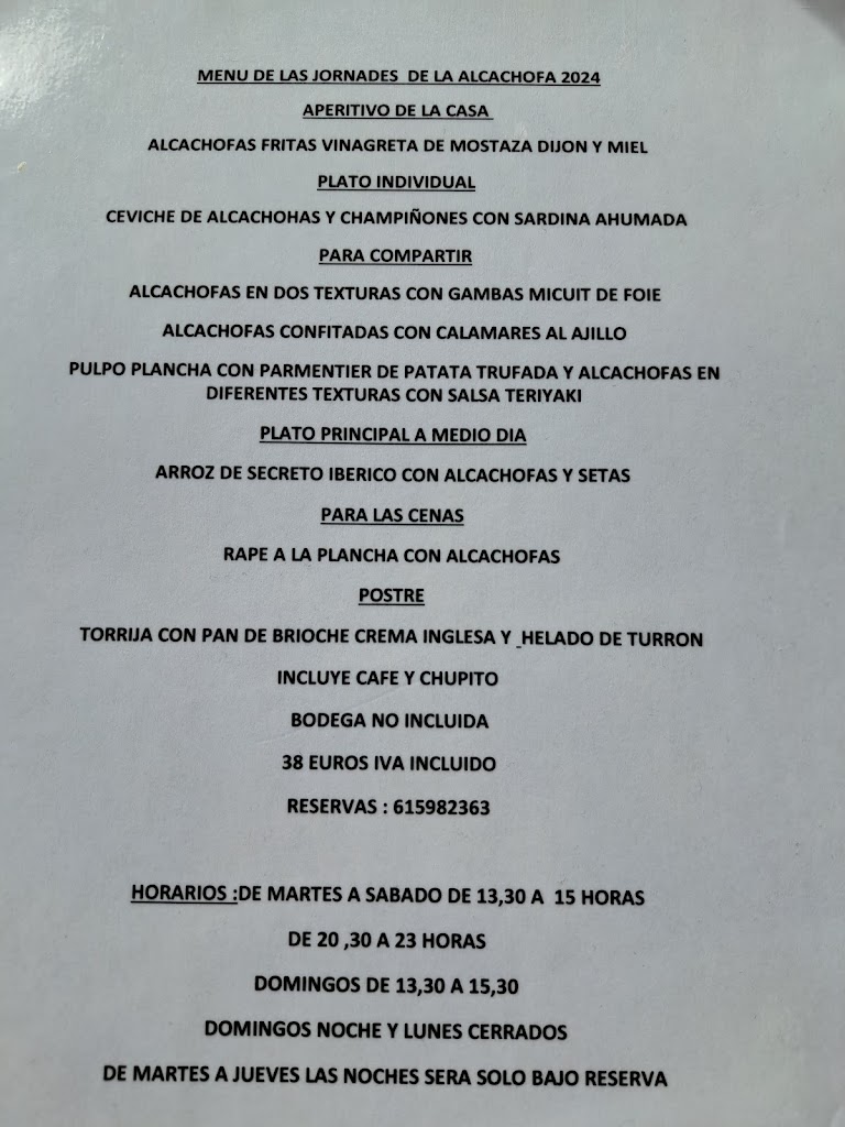 Casa Golo Restaurant & Chillout — Carta
