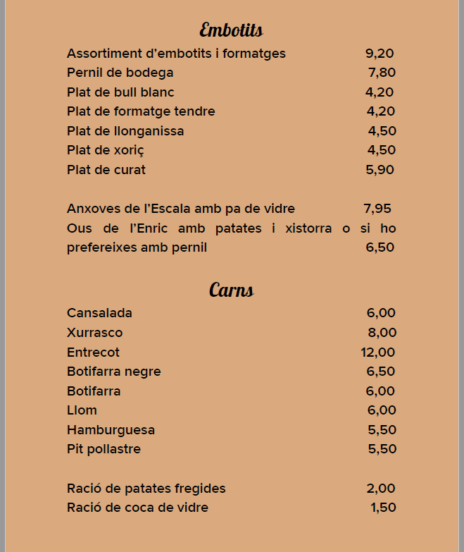 L' indret — Carta