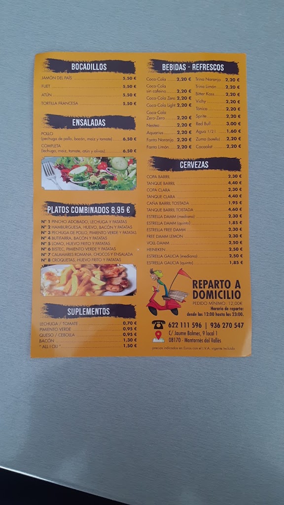 Bar El Momento Frankfurt — Carta