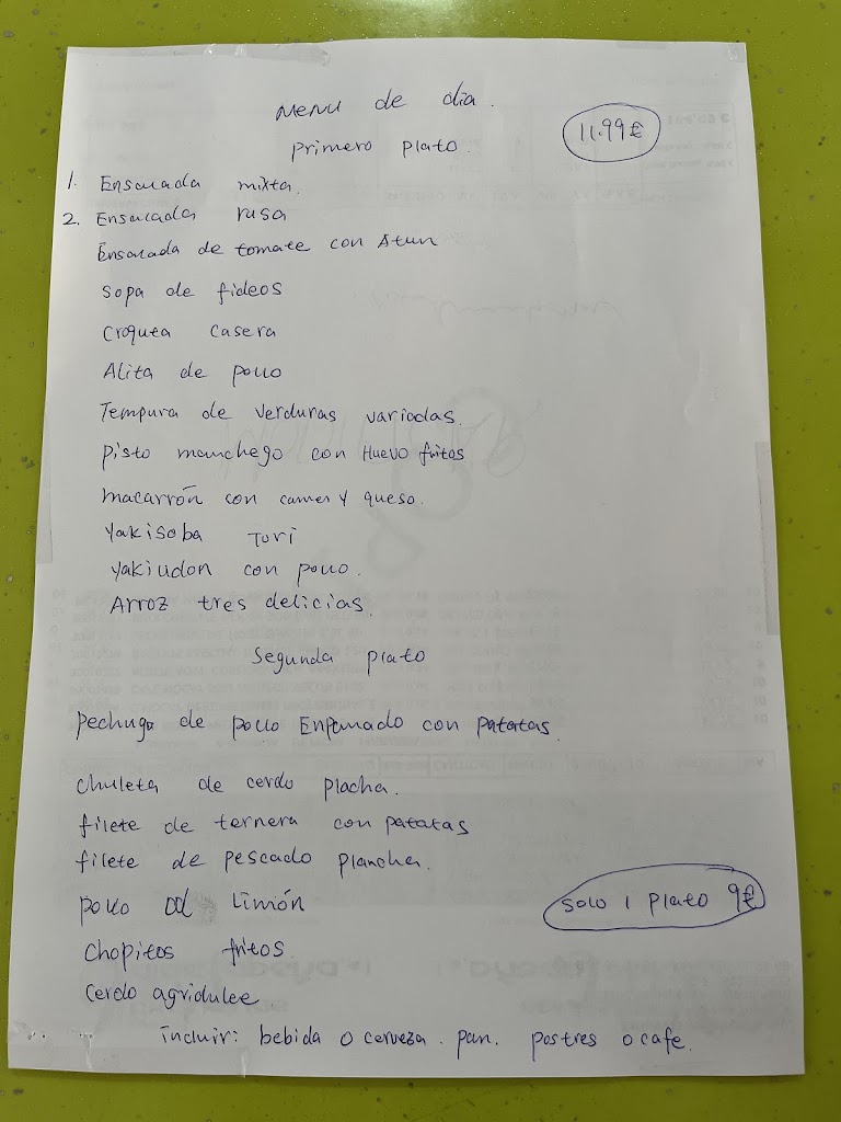 cafeteria Asia — Carta