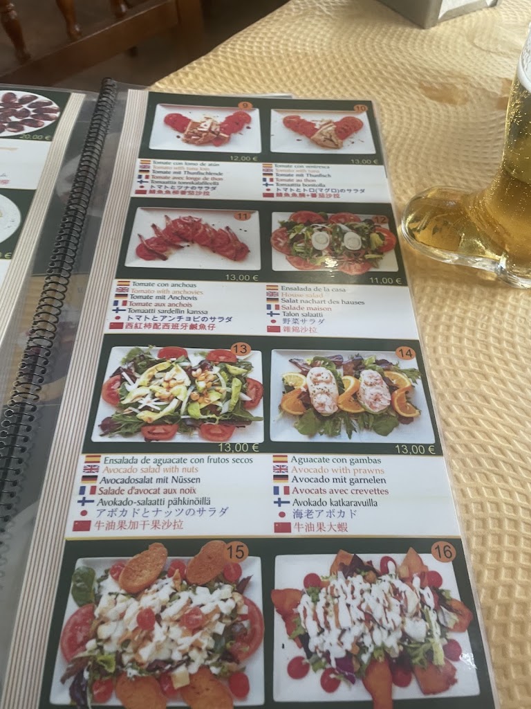 Cafe Bar Porras — Carta