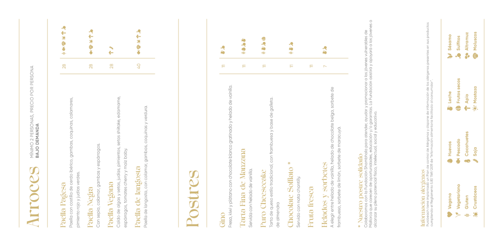 Purobeach Palma - Beach Club — Carta