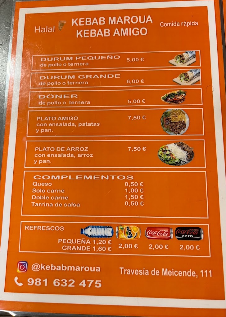 Kebab Maroua Kebab Amigo — Carta