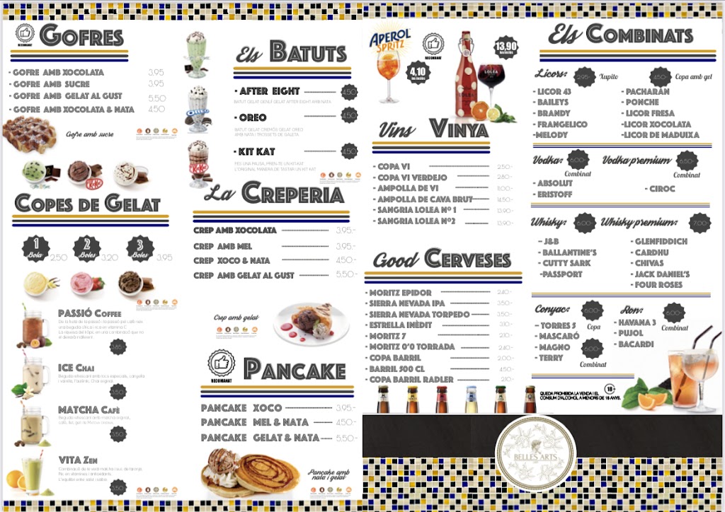 BELLES ARTS - CAFE BAR — Carta