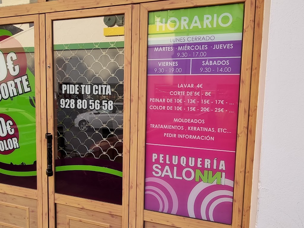 SaloNNi Peluqueria y Estetica — Carta
