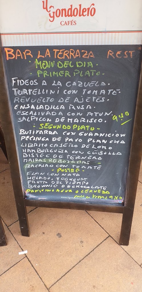 Bar Restaurant La Terraza — Carta