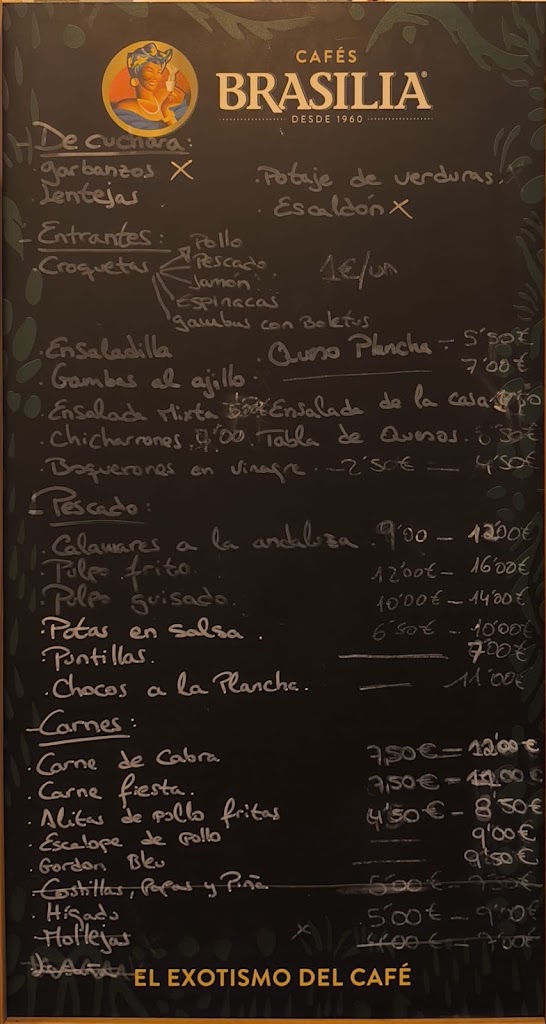 Bar Casi Guachinche — Carta