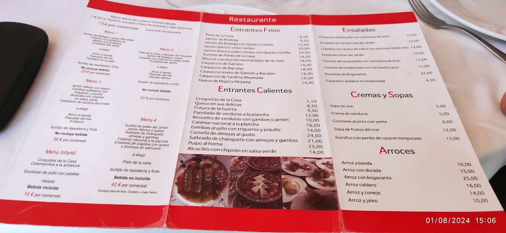 El Jardin de sus Delicias — Carta