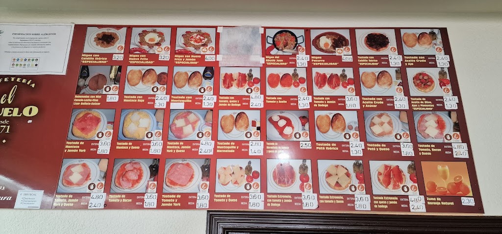 Cafe-bar El Abuelo — Carta
