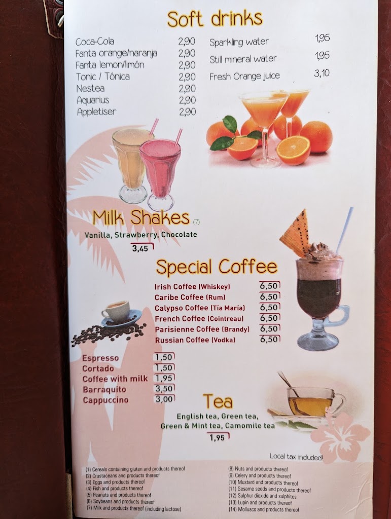 Cafe Waikiki Beach — Carta