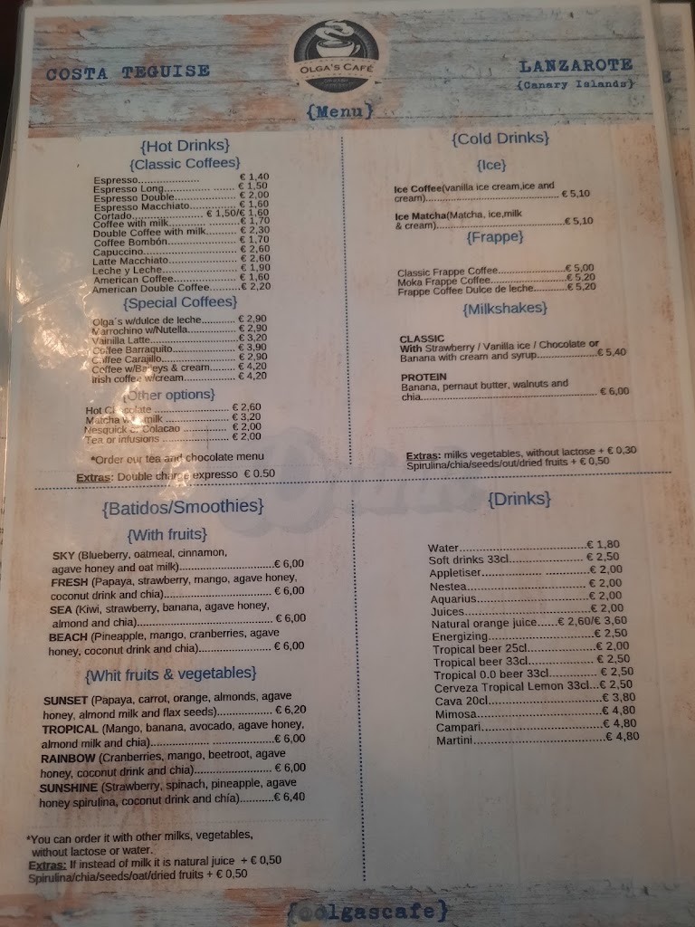 Olga's Cafe — Carta