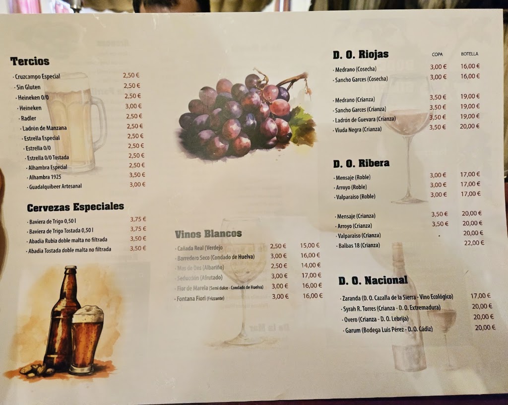 BODEGA SIMEON - Arroces en el Aljarafe, Migas y Platos caseros para Comer en Bormujos — Carta