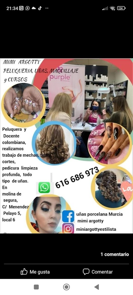 Argotty Mimi, Formacion Unas y Maquillaje y peluqueria