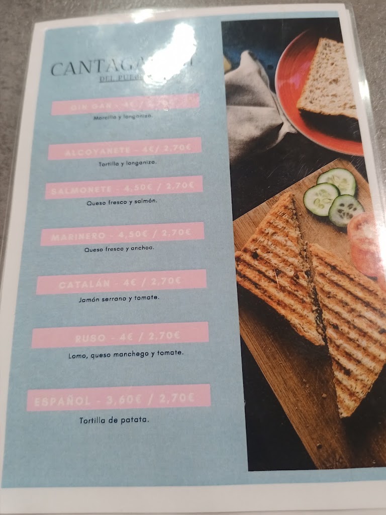 Bar Cantagallet — Carta