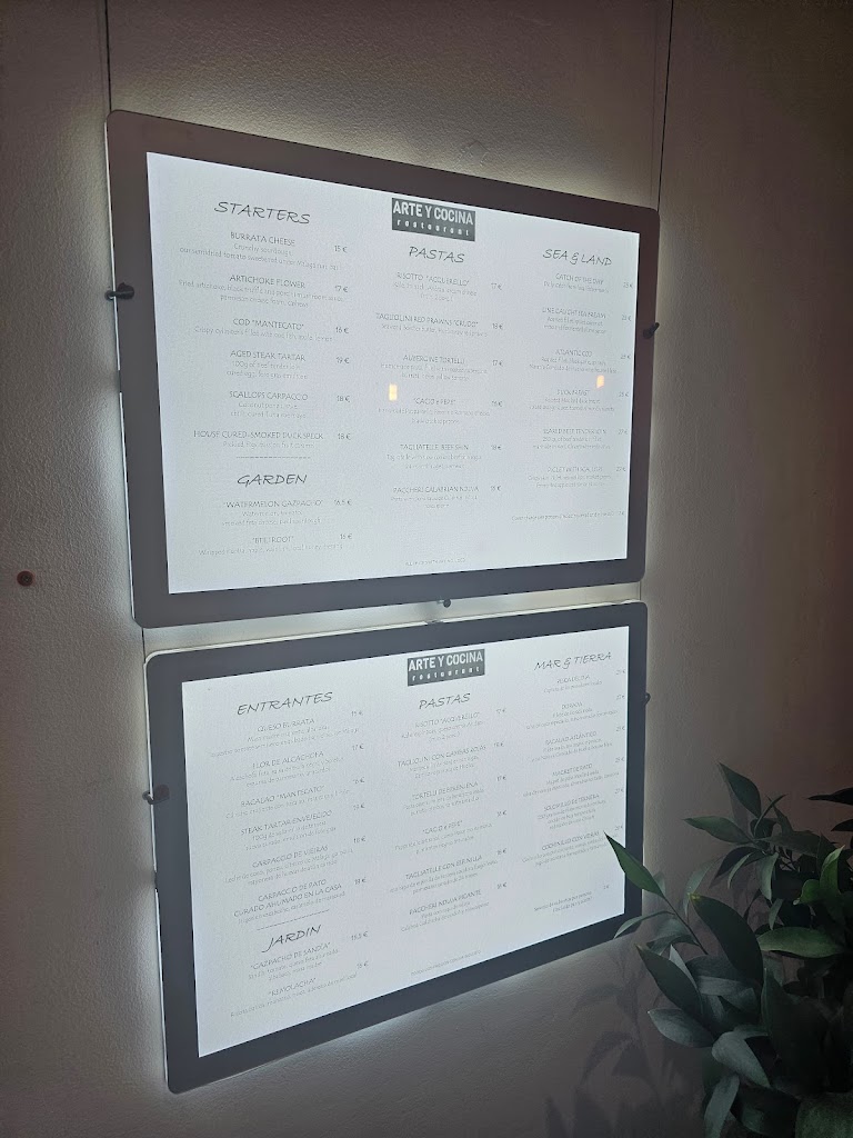 Arte y Cocina Restaurant — Carta