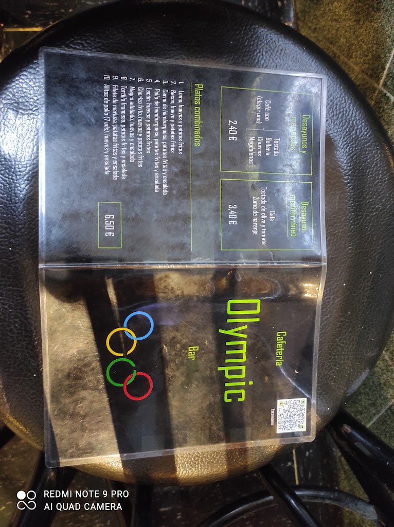 Cafeteria Bar Olympic — Carta
