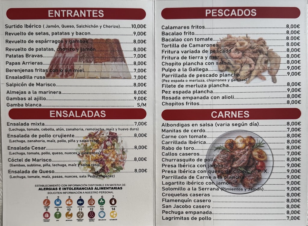 Bar salida — Carta