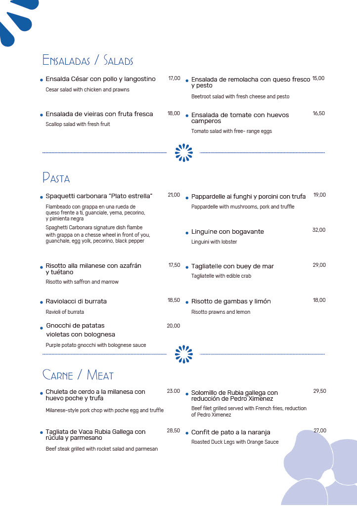 Cafe Flore — Carta