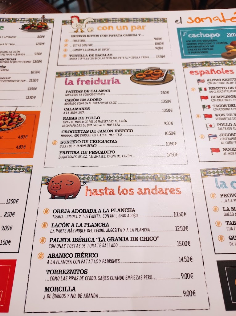 Bar Restaurante El Somaten — Carta