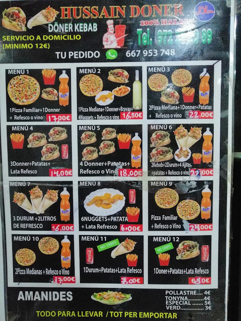 Bar Husaain Donar Kebap — Carta
