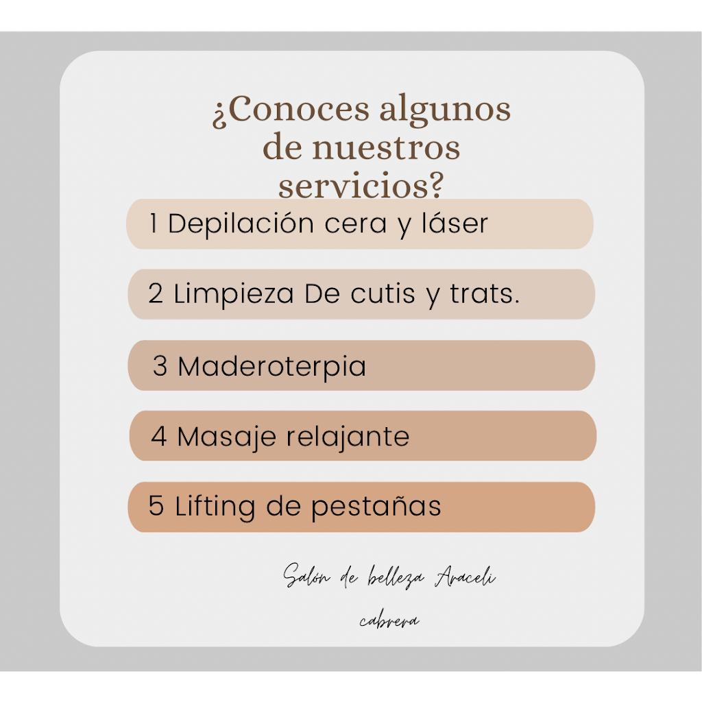 Centro de estetica Araceli Cabrera — Carta