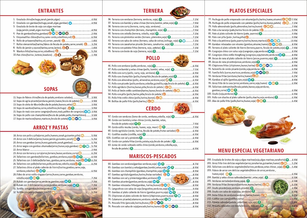 Restaurante Chino Rong Chang — Carta