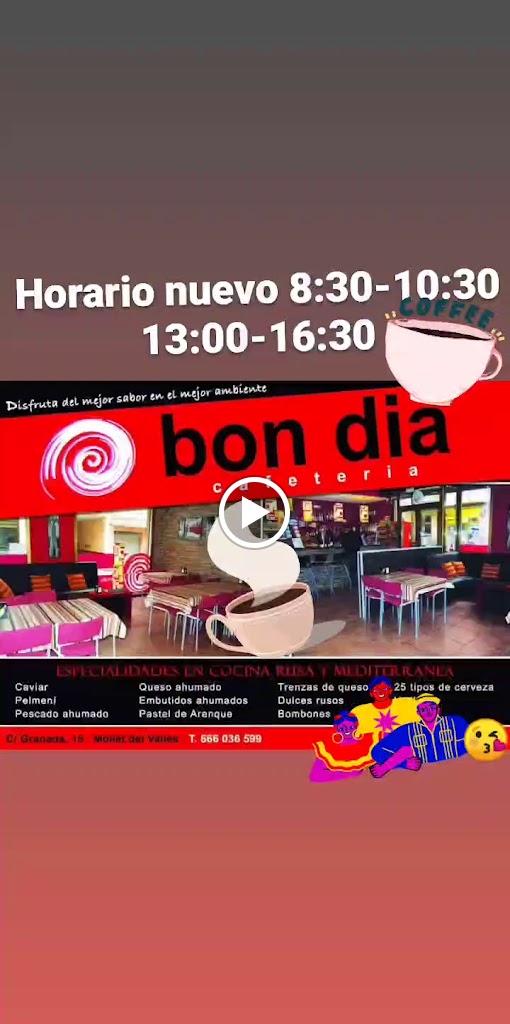 Bon Dia Cafeteria — Carta