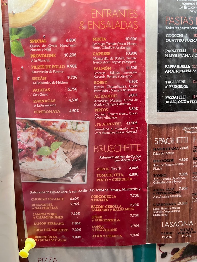Pizzeria Maria Regina SL — Carta
