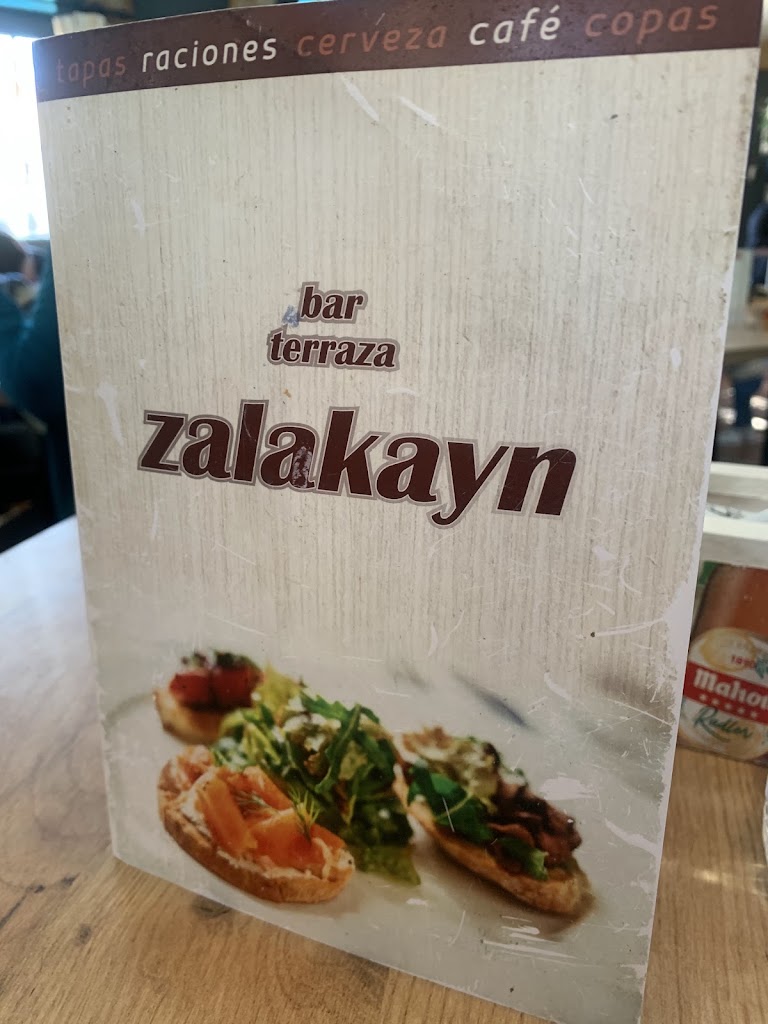 Bar Terraza Zalakayn — Carta