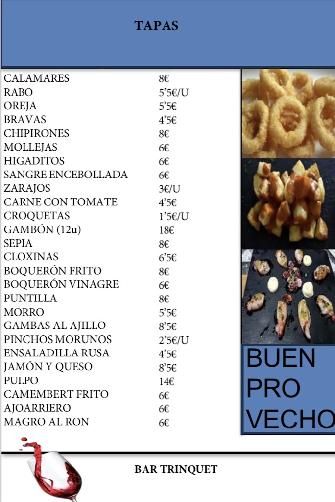 Bar Trinquet — Del propietario