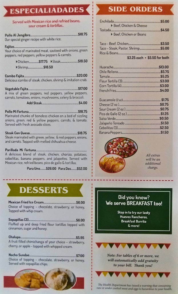  Mi Fortuna Mexican restaurant