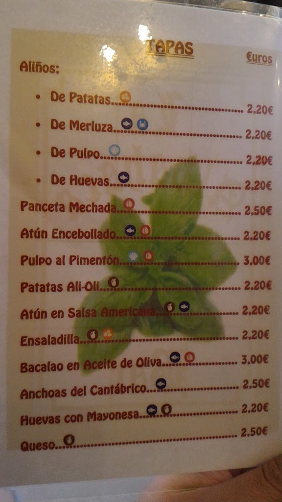 La Albahaca Bar — Carta