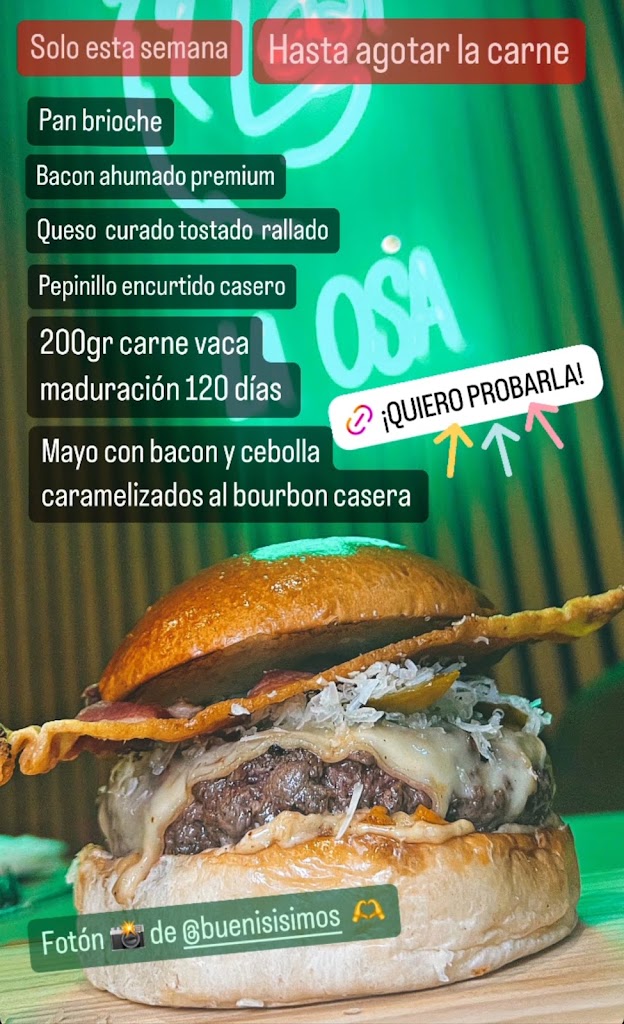 La Osa Handmade Burgers — Carta