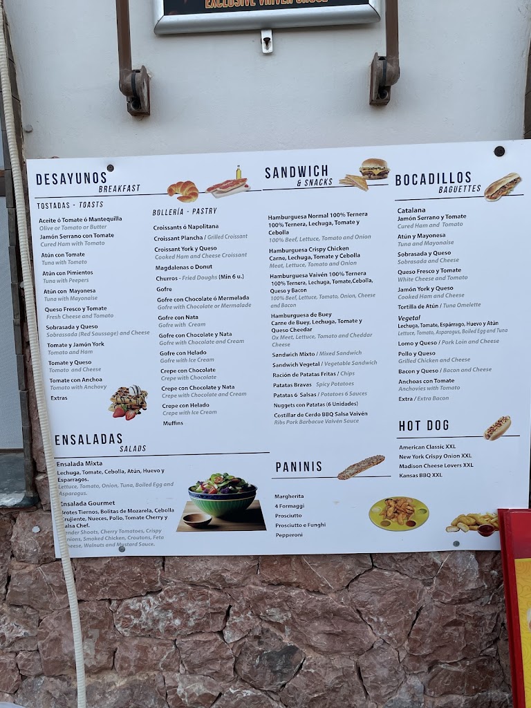 Vaiven - Heladeria, Cafeteria y Pub — Carta