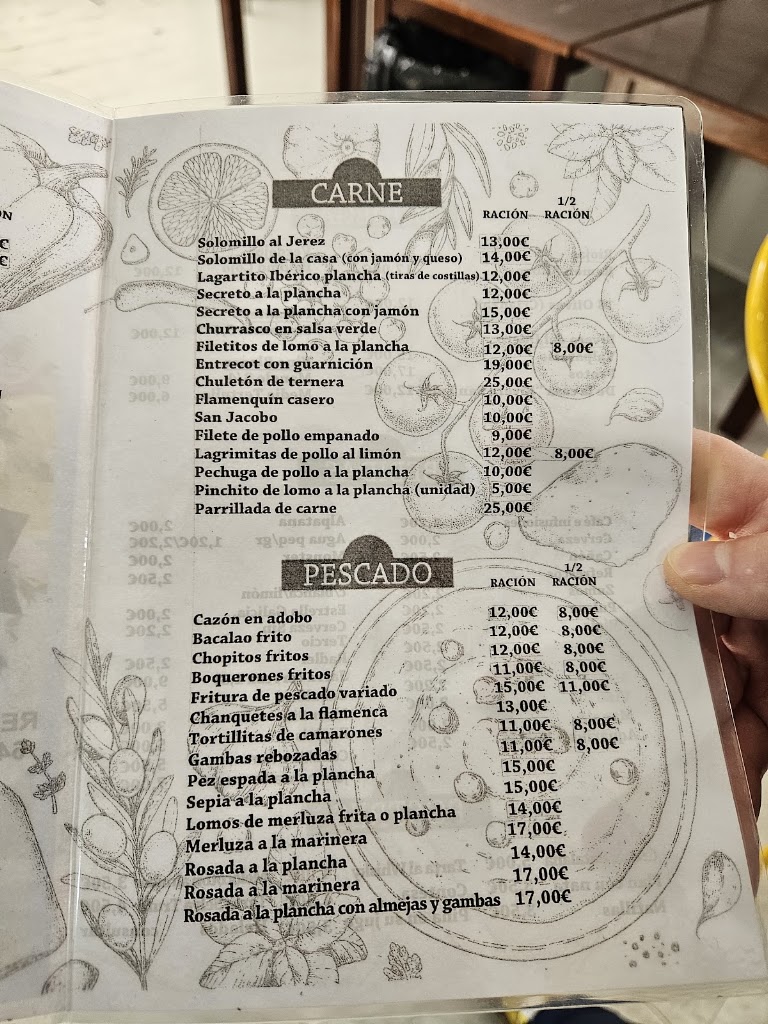 Restaurante San Luis — Carta