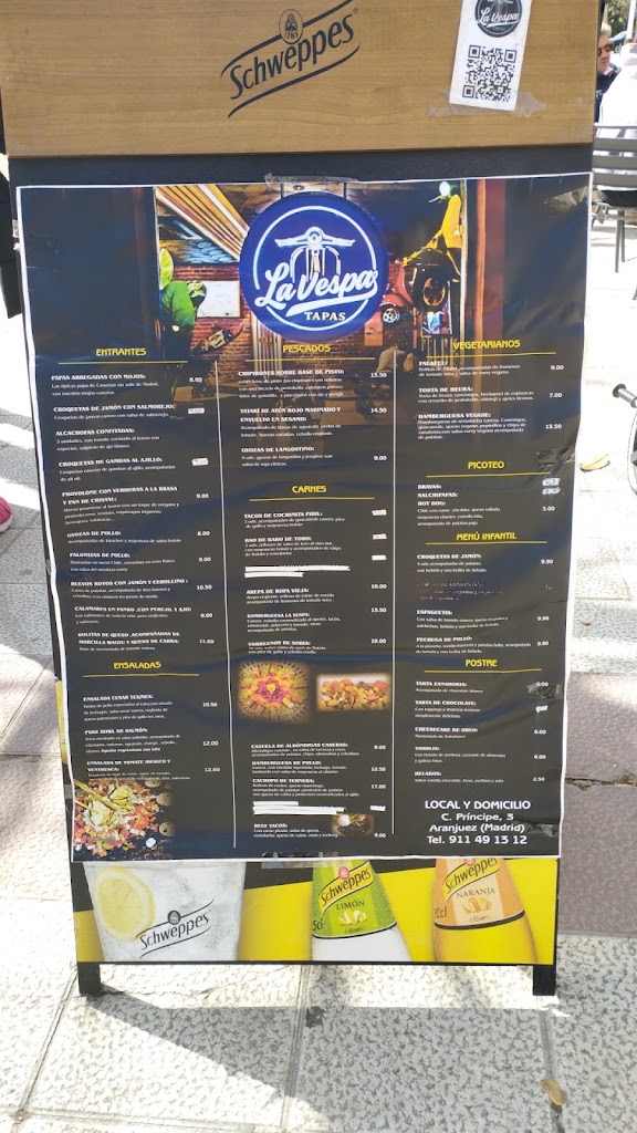 Bar La Vespa — Carta