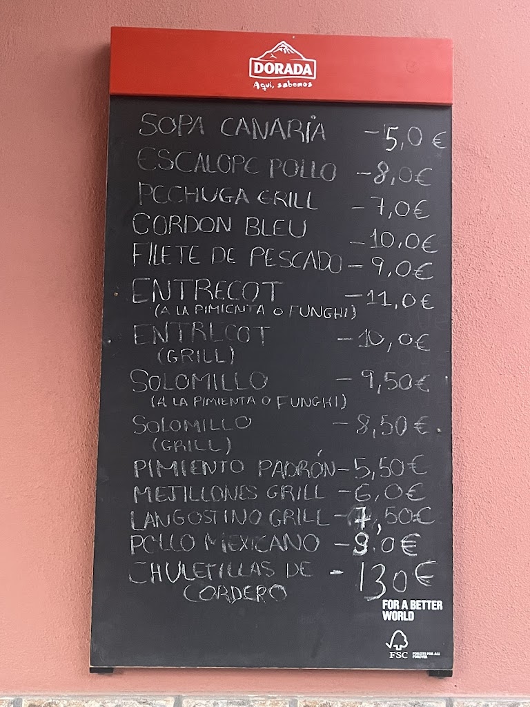 Bar Restaurante Las Parrillitas — Carta