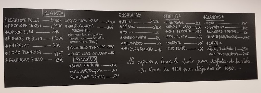 Cafeteria Mercantil Poligon — Carta