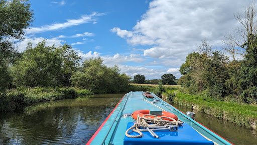 A photo of Ben's canal boat whilst holidaying on the gran union canal.
