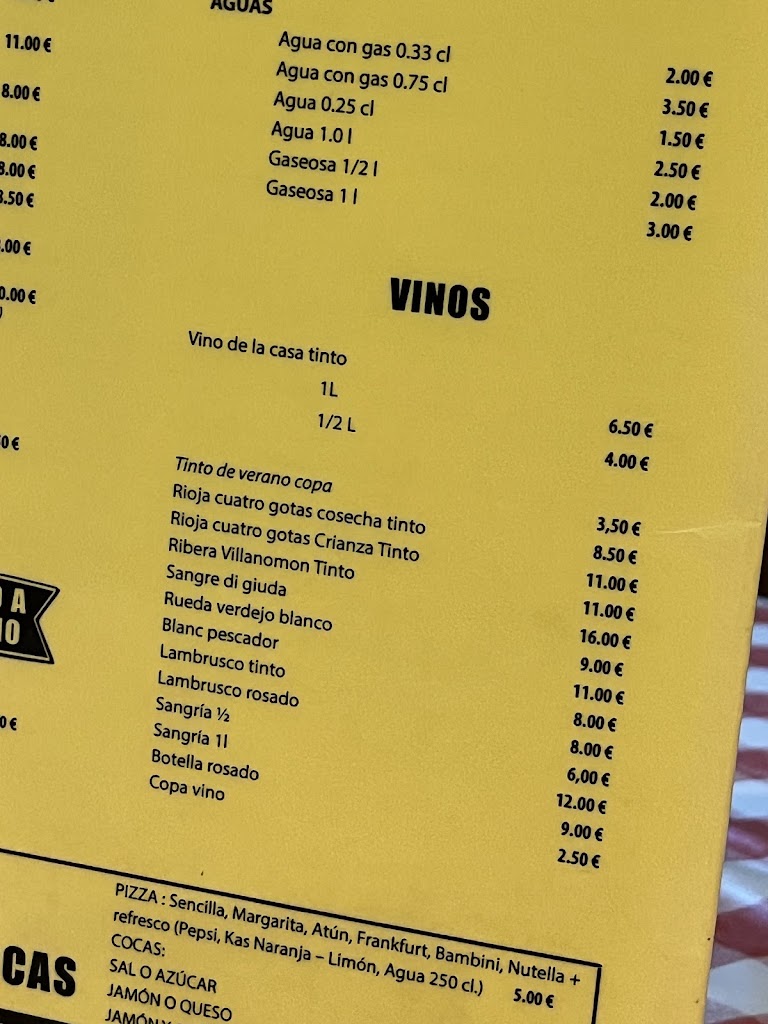 Pizzeria Restaurante Mistral | Vinaros — Carta