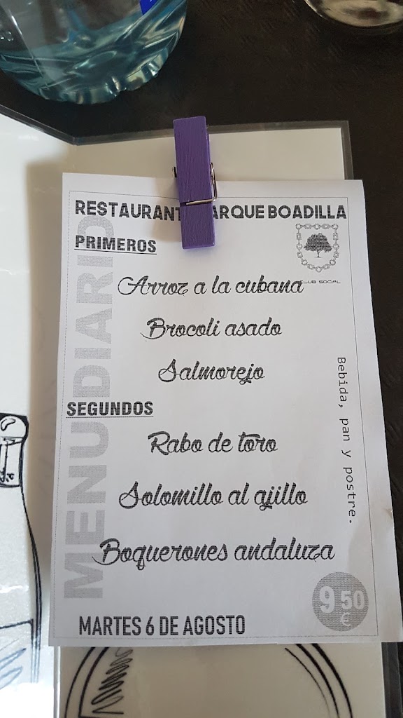 Club Social Parque Boadilla — Carta